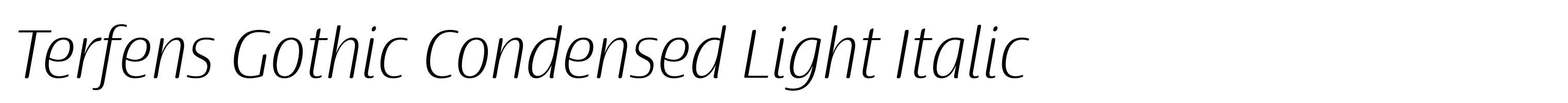 Terfens Gothic Condensed Light Italic